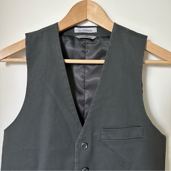 LE CHATEAU SUITING GREY SLIM  VEST - Picture 2 of 5